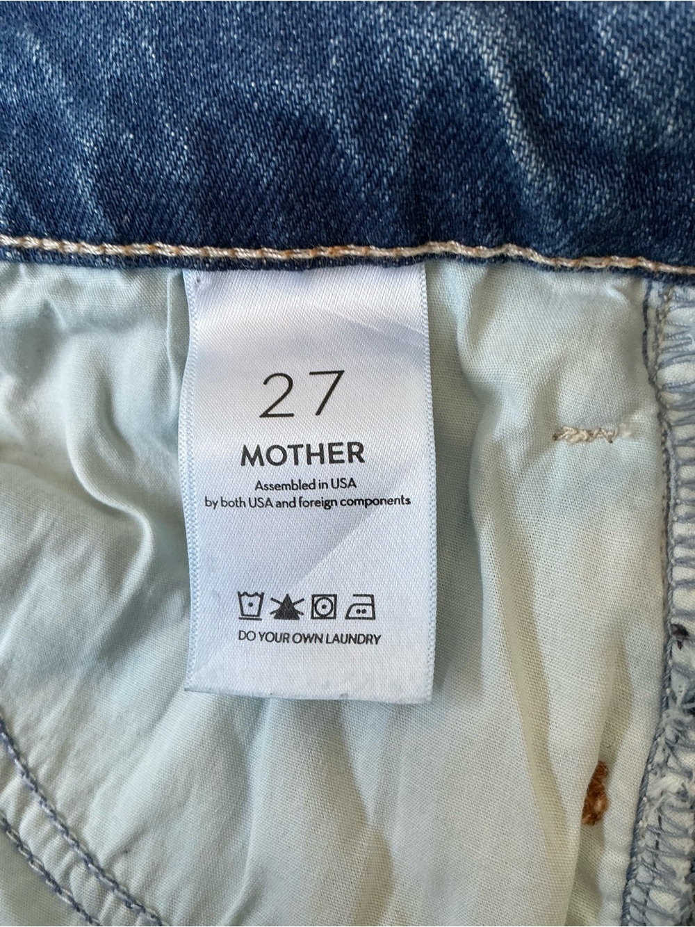 MOTHER SUPERIOR Jeans Hustler Flood Fray Beer Me Blue Size w7 - Picture 11 of 16